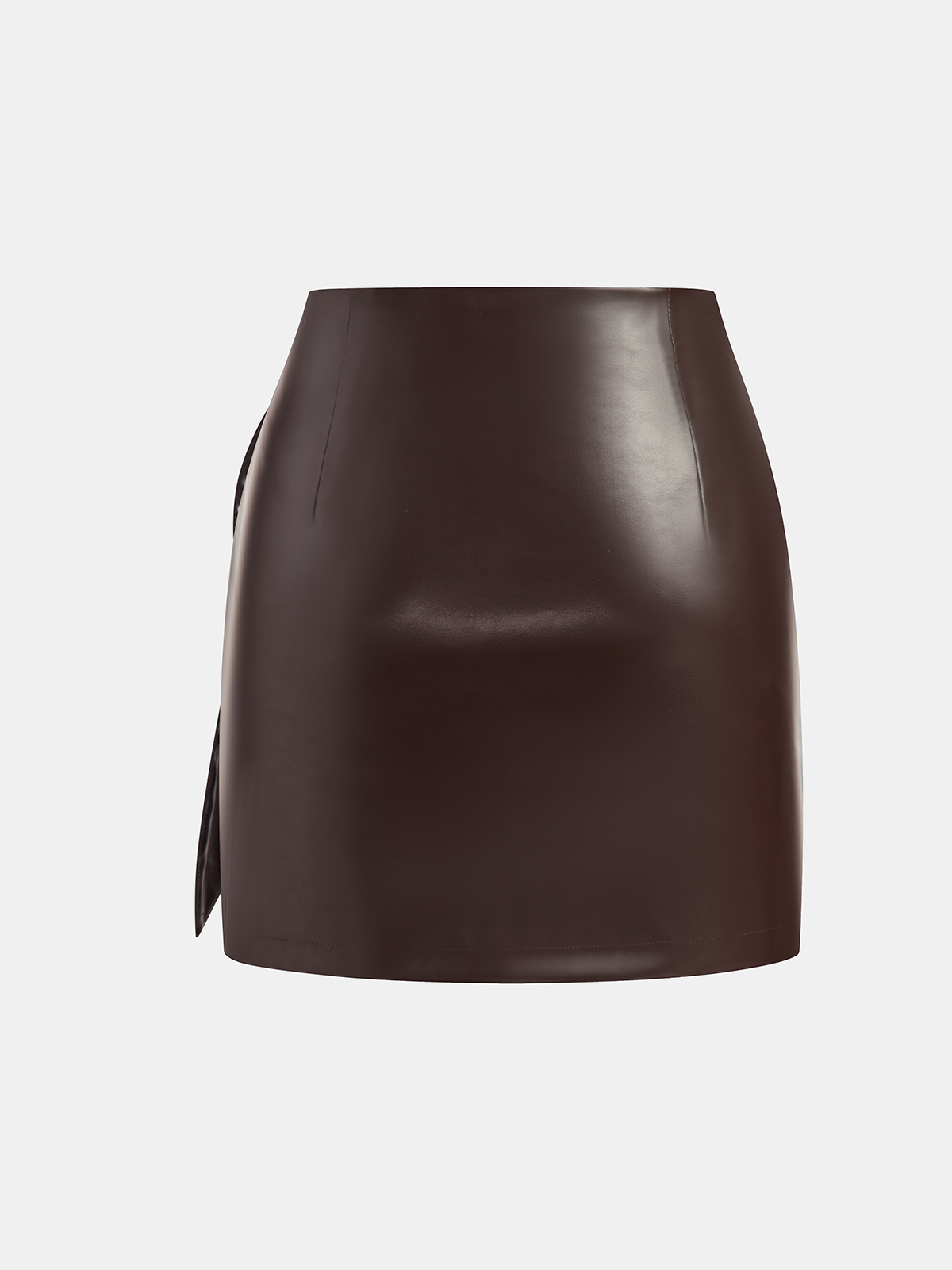 Mock Neck Top with Faux Leather Skirt Set-Chicvia