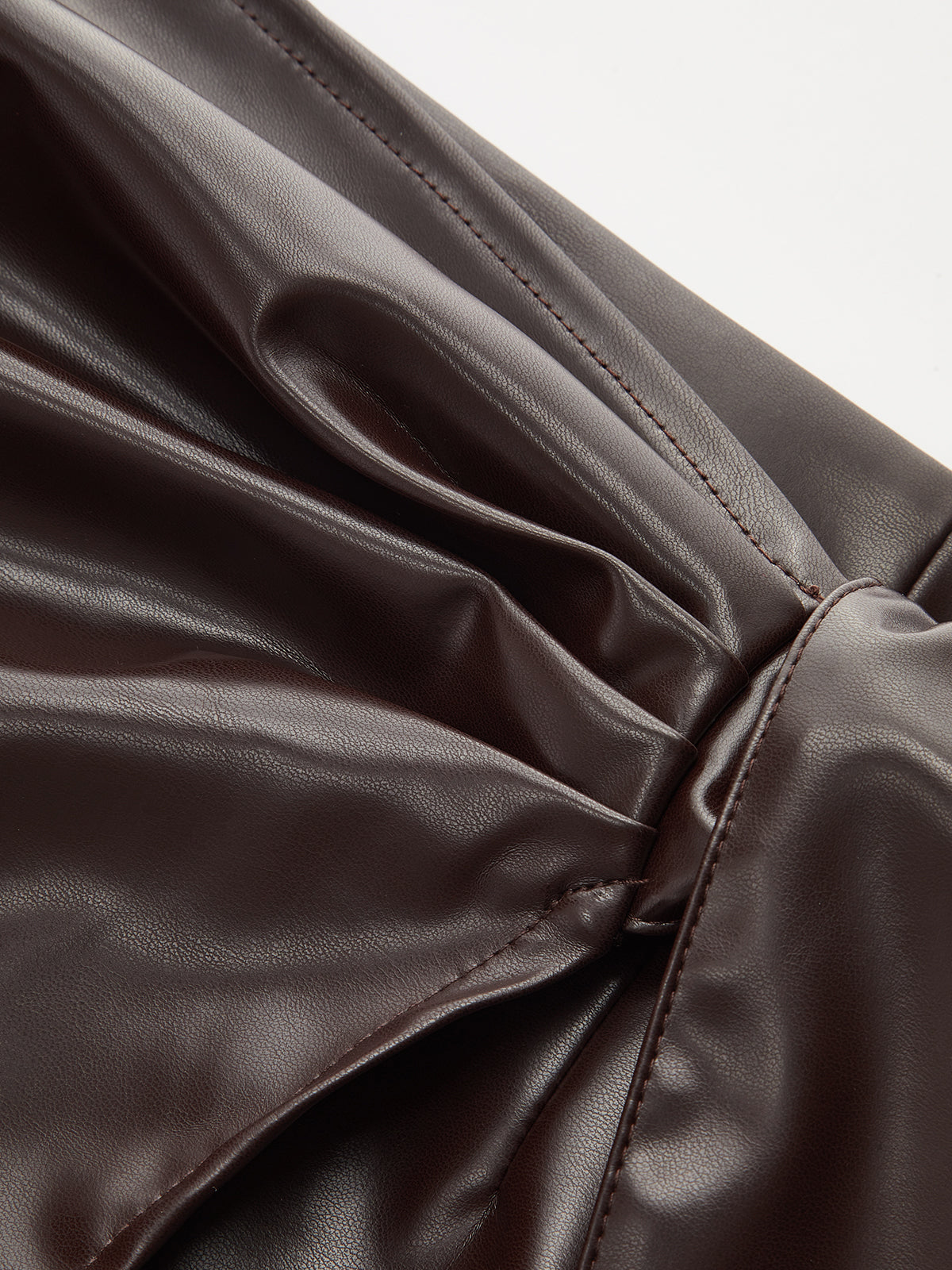 Mock Neck Top with Faux Leather Skirt Set-Chicvia