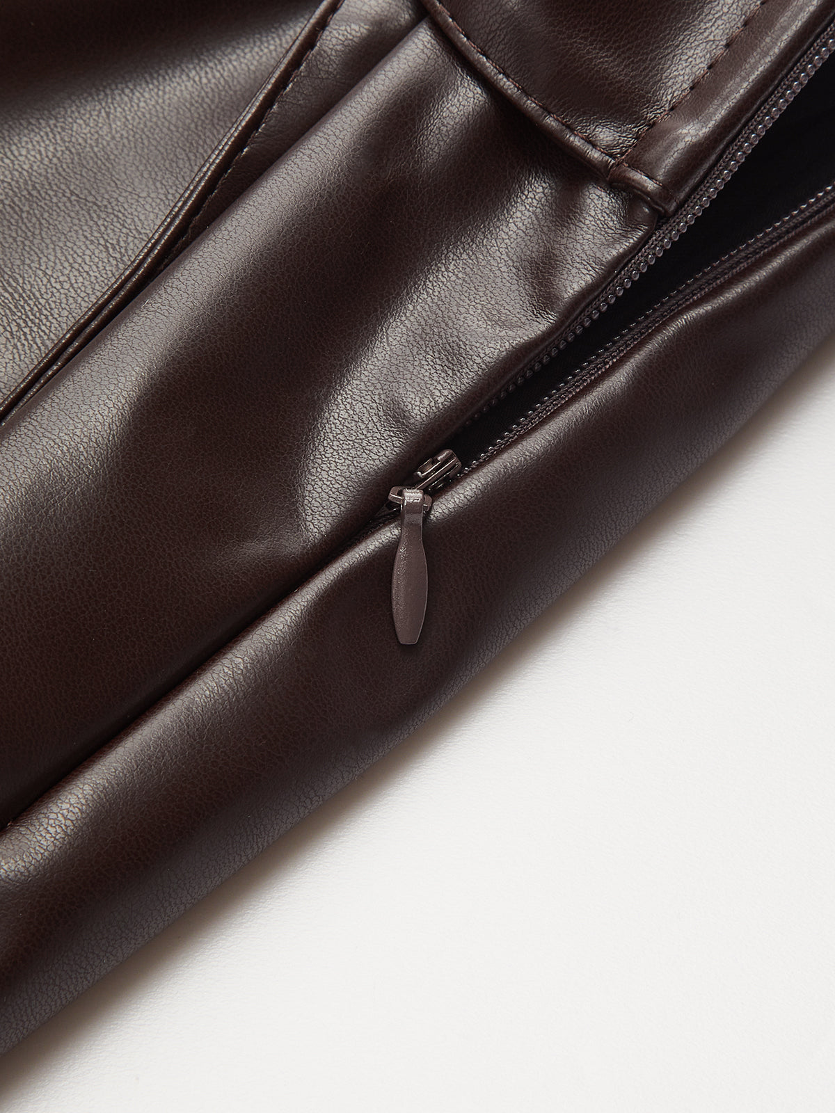 Mock Neck Top with Faux Leather Skirt Set-Chicvia