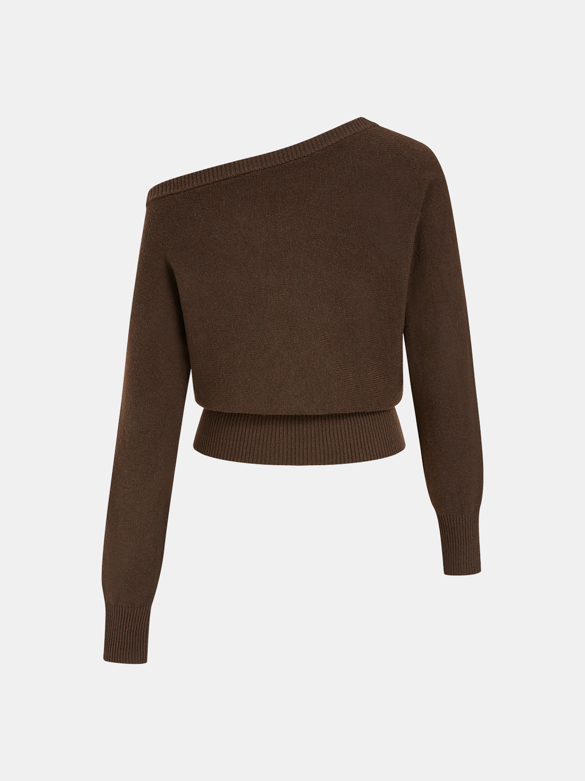 Off-Shoulder Knit Sweater-Chicvia