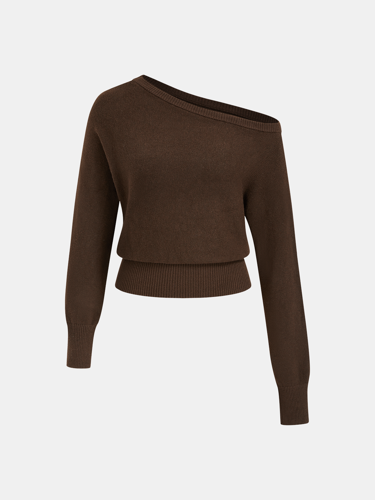 Off-Shoulder Knit Sweater-Chicvia