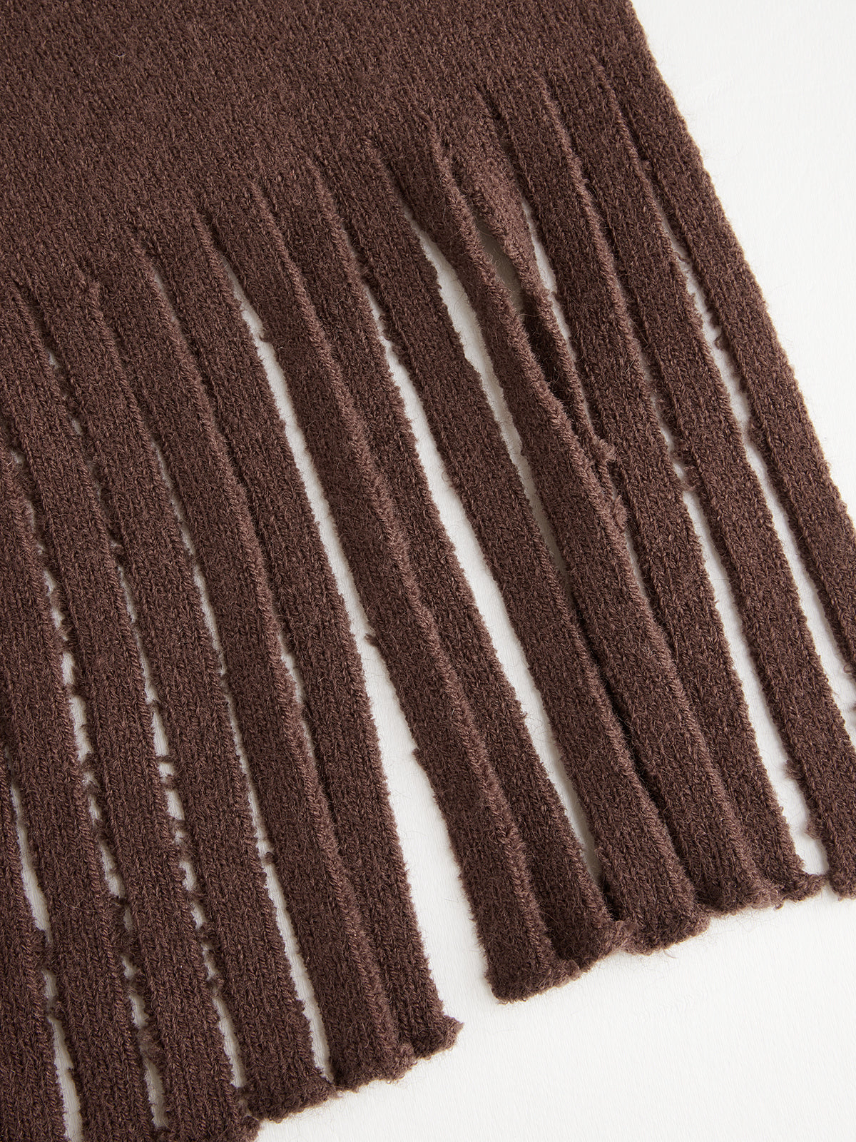 Cable-Knit Dress with Matching Fringe Scarf-Chicvia