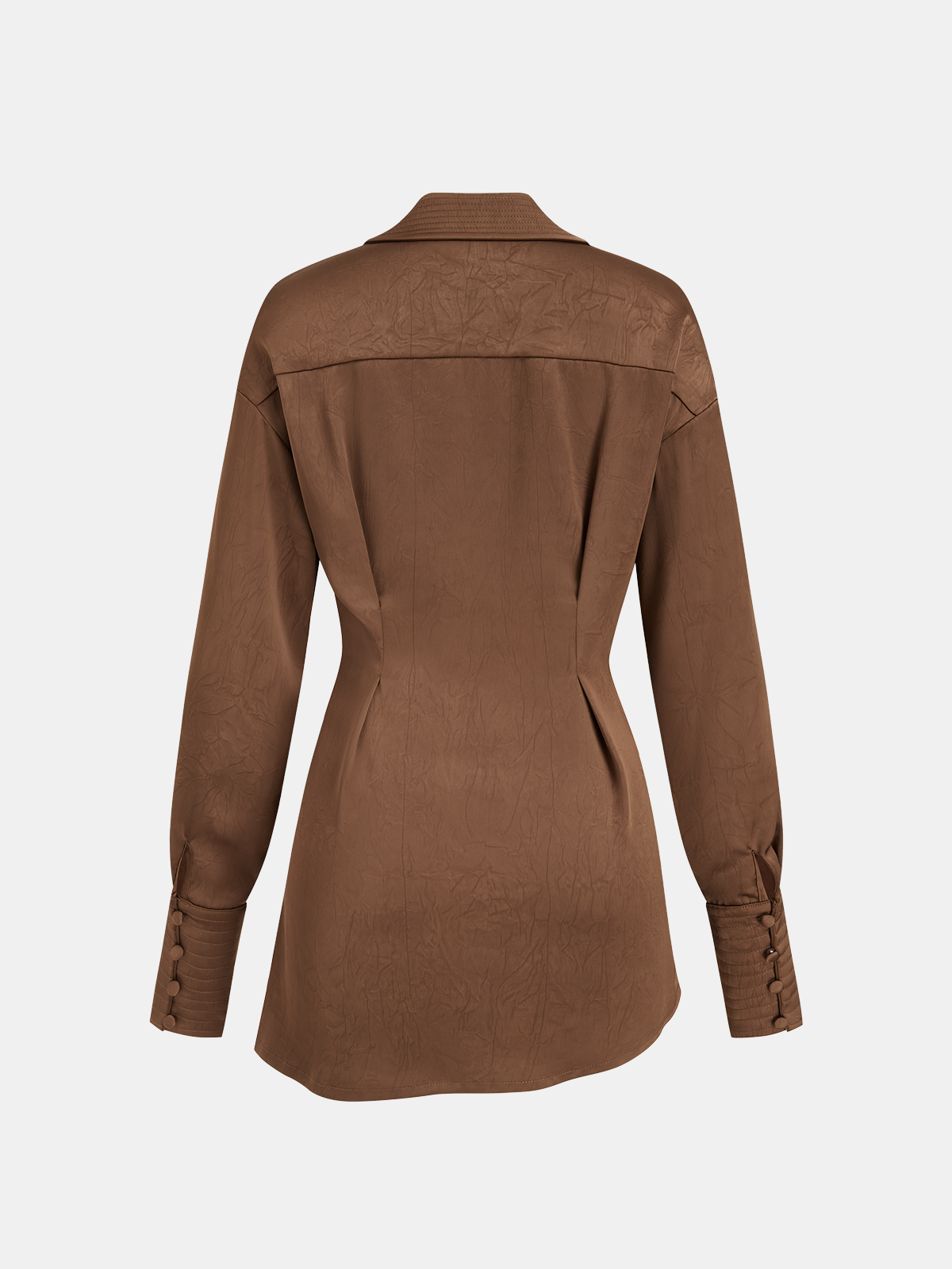 Multi-Way Textured Button-Front Shirt-Chicvia