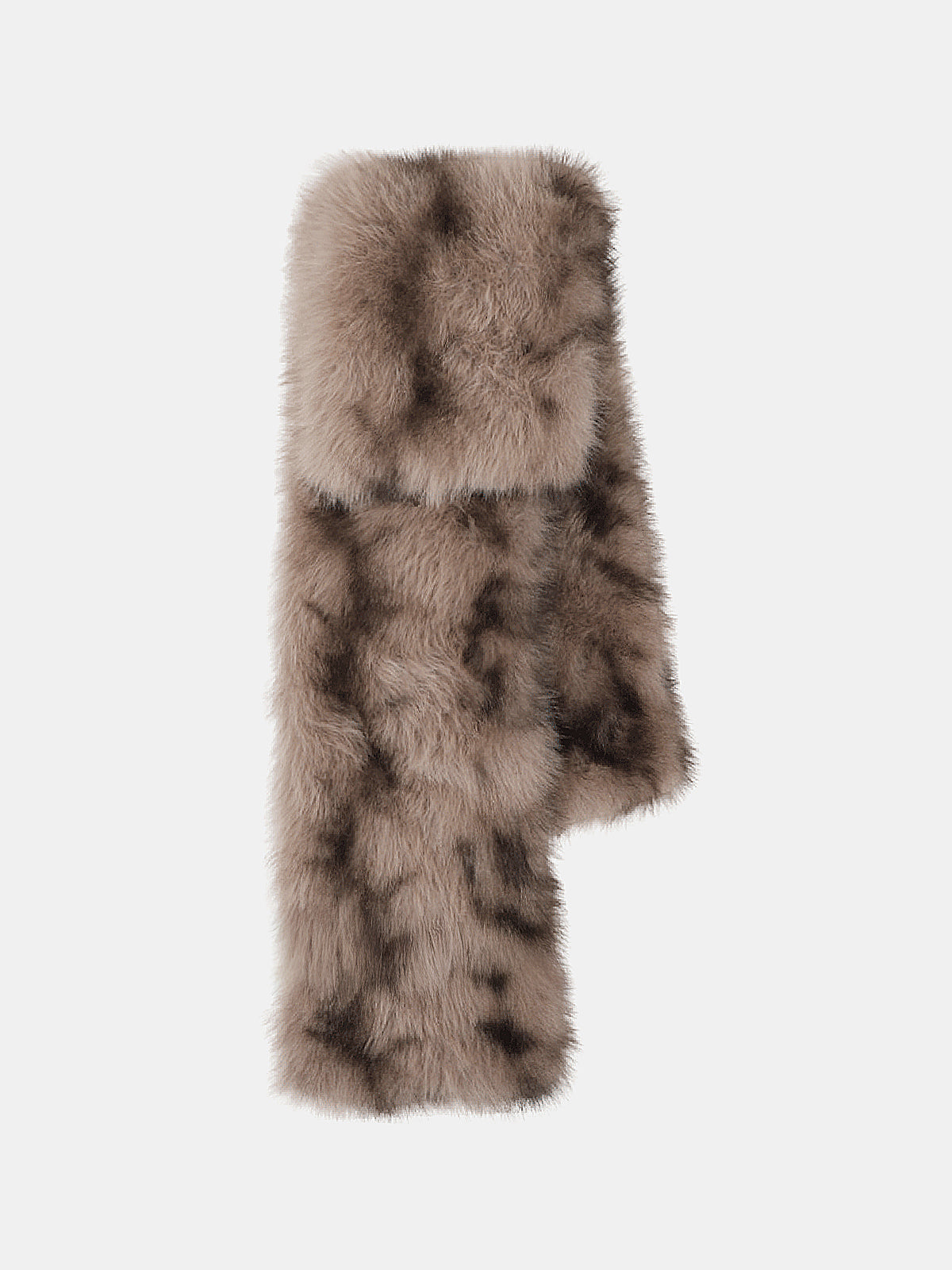 Leopard-Print Faux Fur Scarf-Chicvia