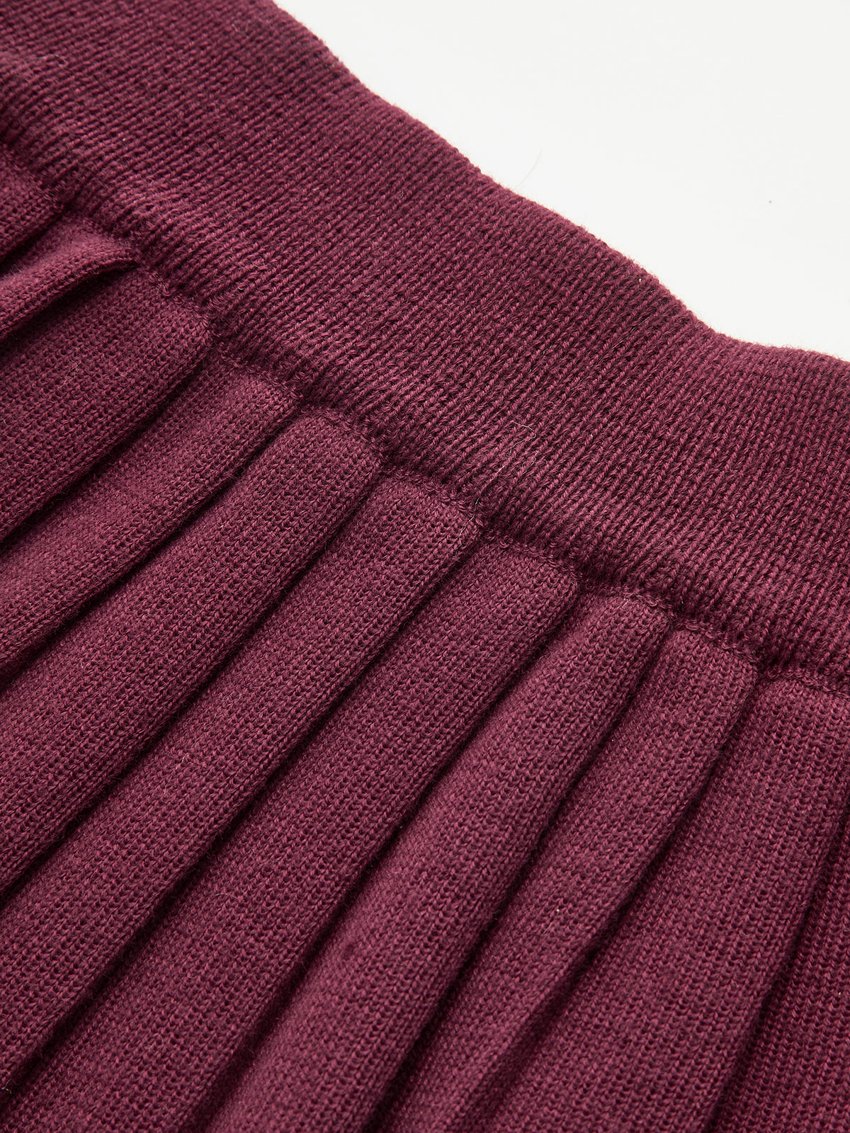 Half-Zip Knit Top & Pleated Skirt Set-Chicvia