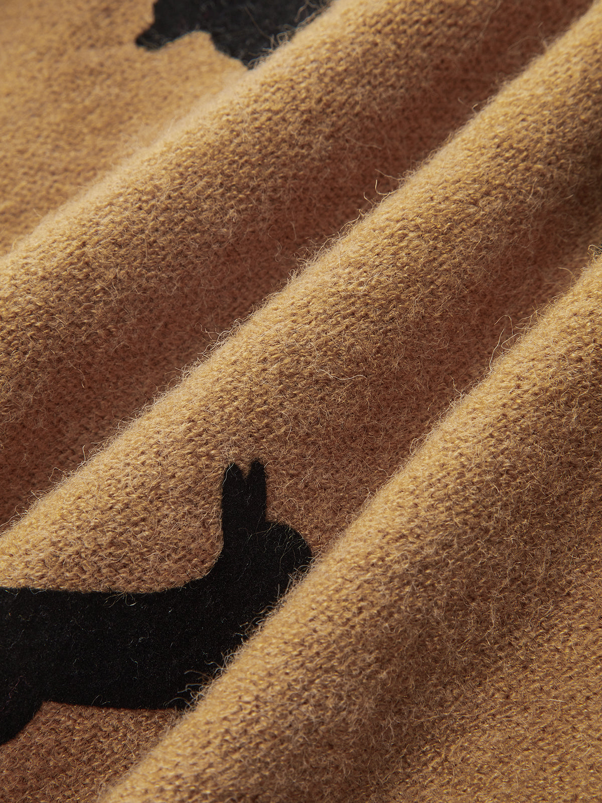 Dog-Print Balloon Sleeve Cropped Sweater-Chicvia