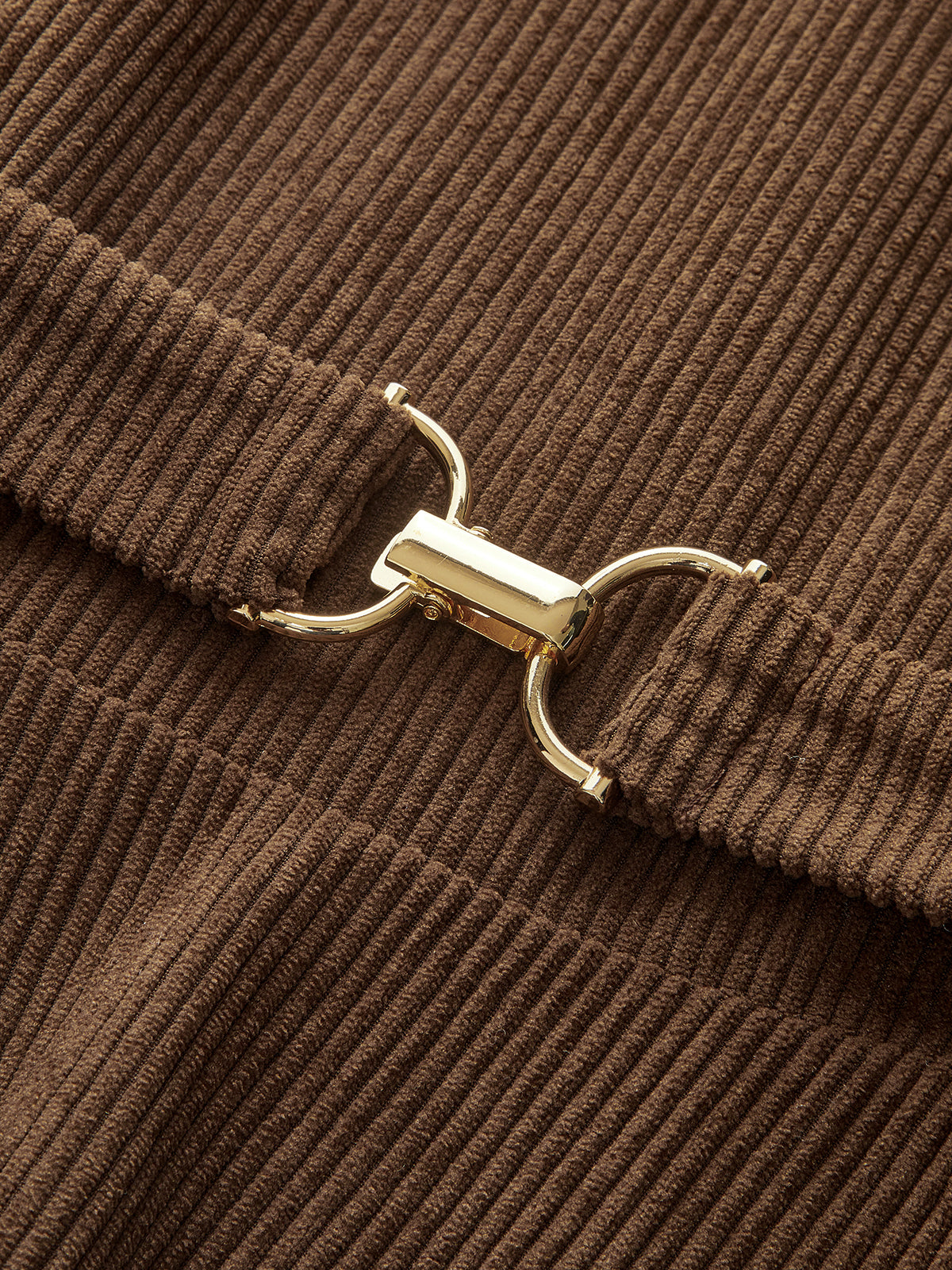 Belted Peplum Corduroy Balloon-Sleeve Top-Chicvia