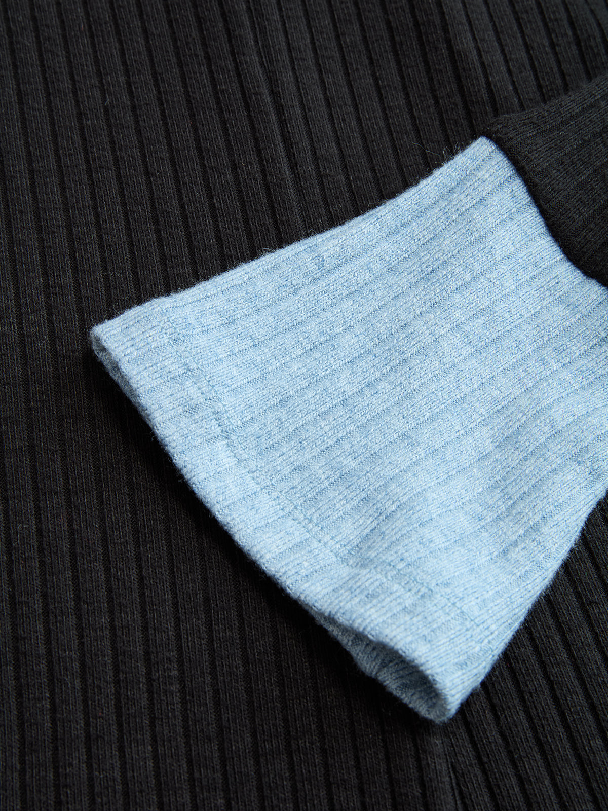 Color-Block Polo-Collar Fitted Dress-Chicvia