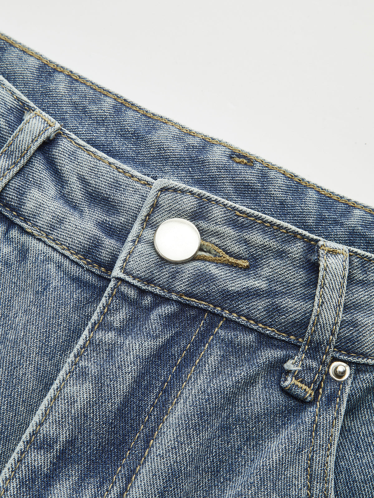 High-Waisted Wide-Leg Denim Jeans-Chicvia