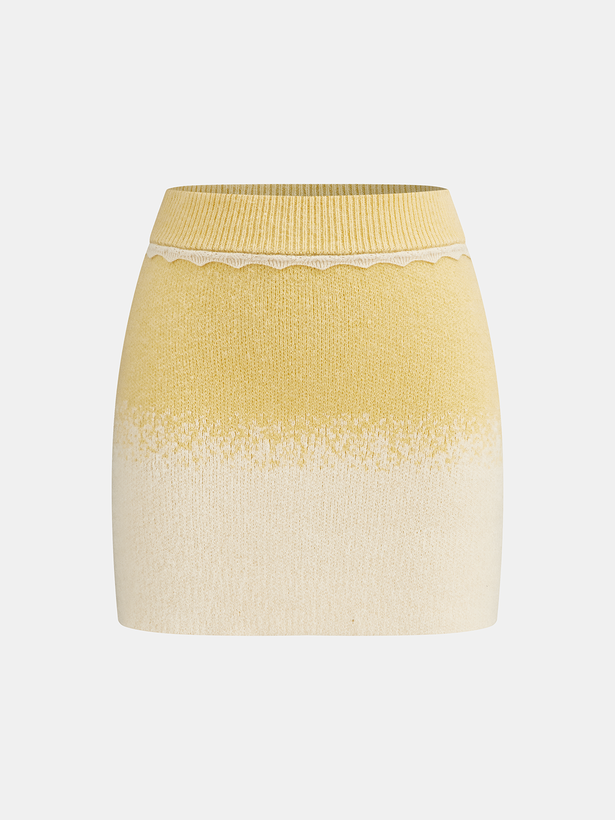 Ombre Knitted Top and Mini Skirt Set-Chicvia