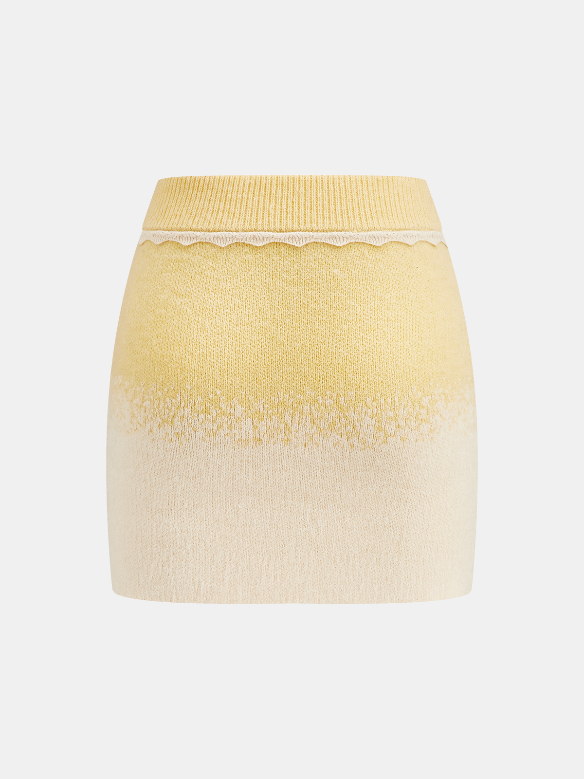 Ombre Knitted Top and Mini Skirt Set-Chicvia