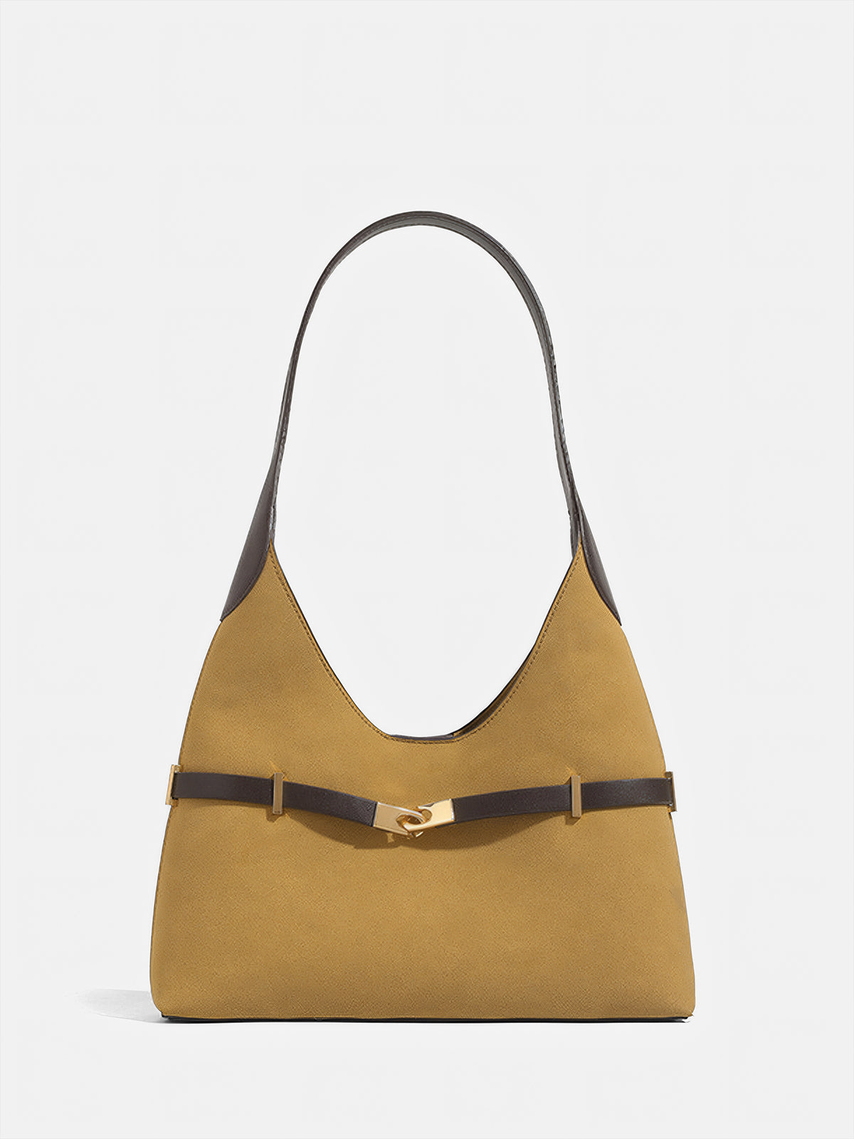 Color-Block Metal-Accent Shoulder Bag-Chicvia