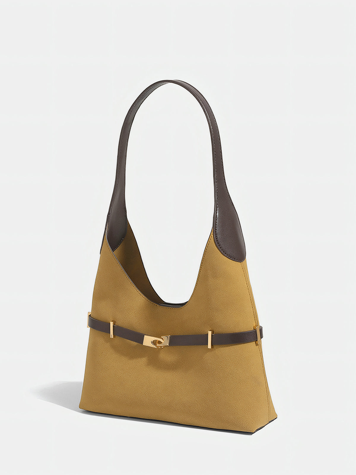 Color-Block Metal-Accent Shoulder Bag-Chicvia
