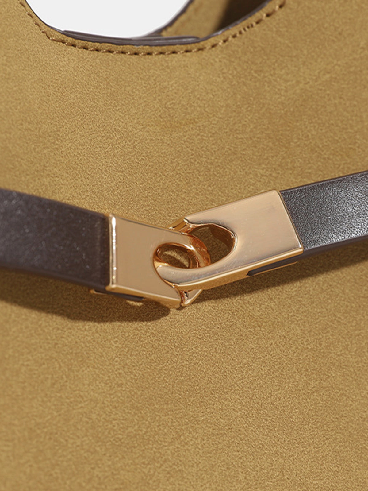 Color-Block Metal-Accent Shoulder Bag-Chicvia