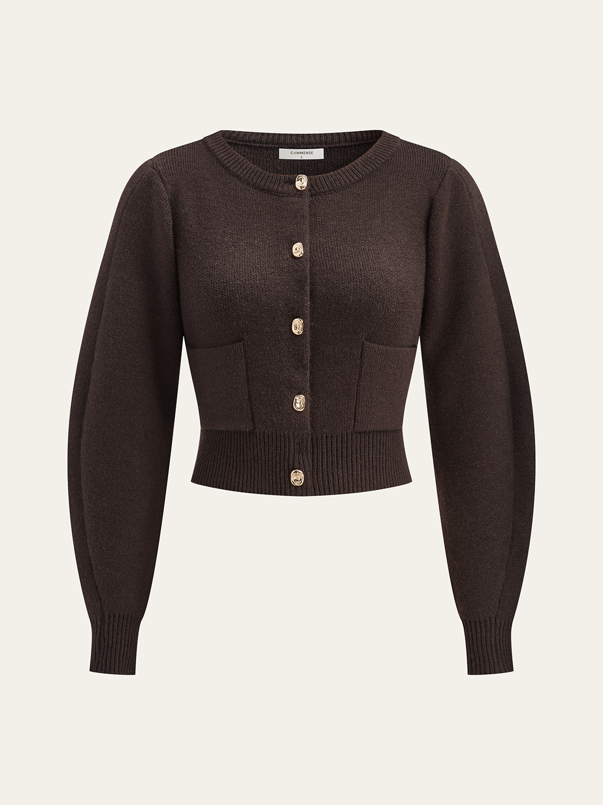 Lamb Sleeve Metal Button Knit Top and Skirt Set-Chicvia