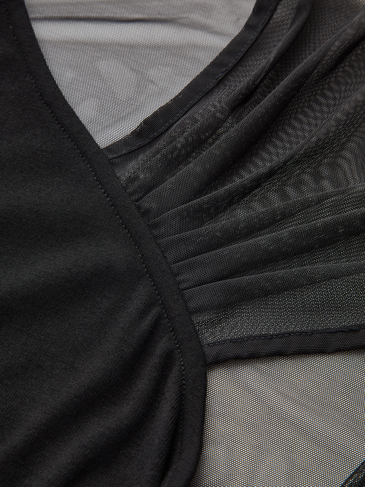 Mesh-Panel Asymmetrical Sleeveless Top-Chicvia