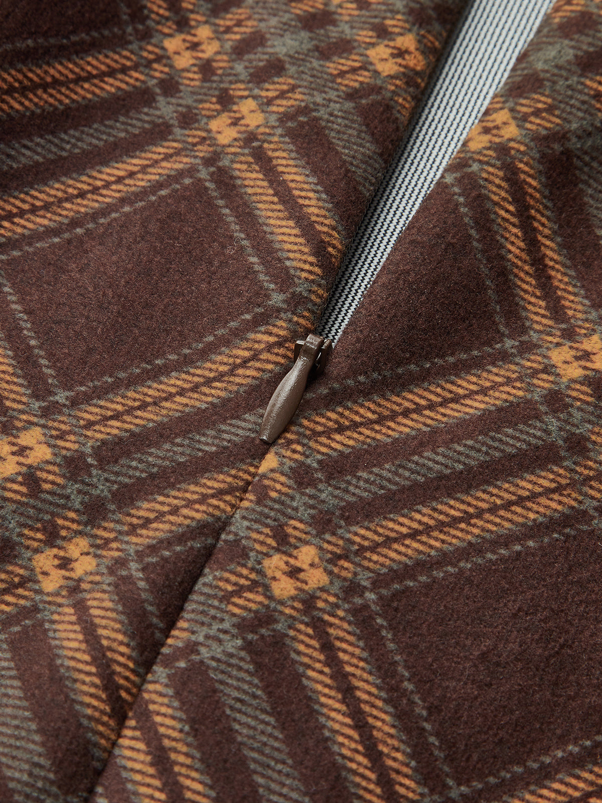 Belted Plaid A-Line Skirt-Chicvia