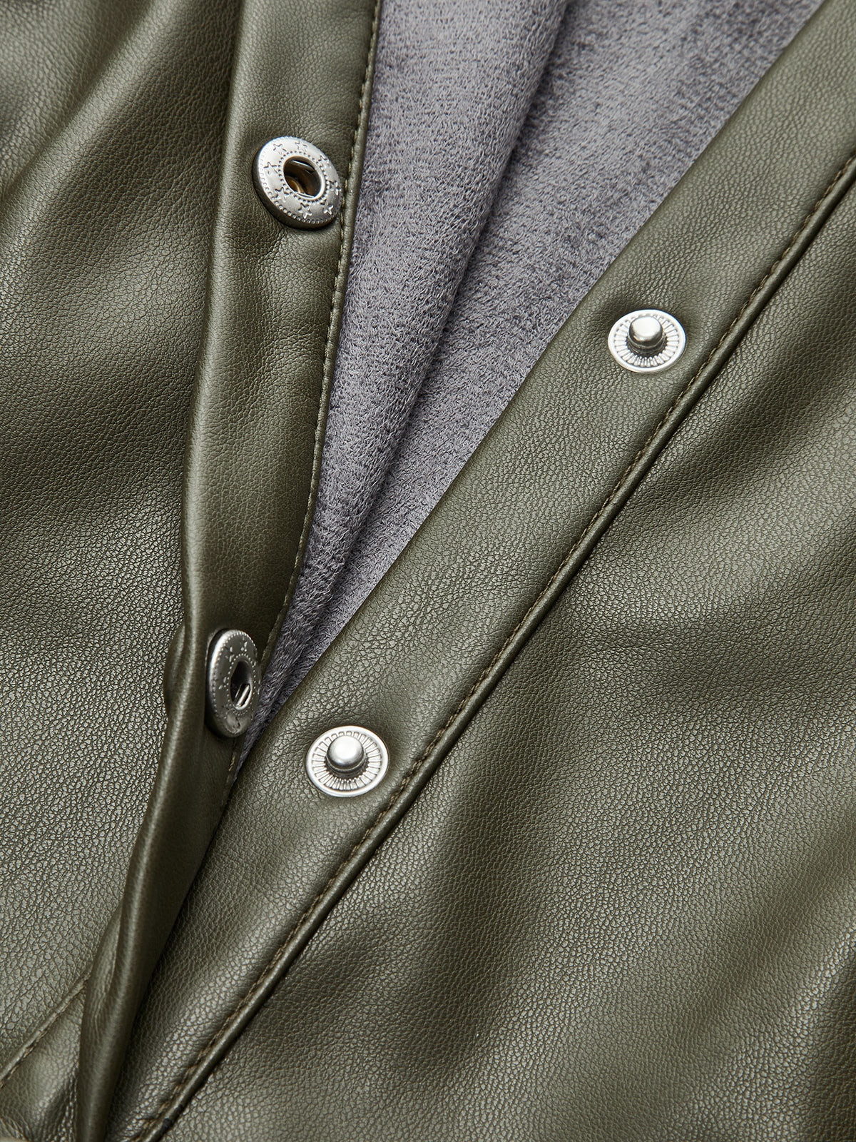 Faux Leather Shirt Dress with Draped Detail-Chicvia