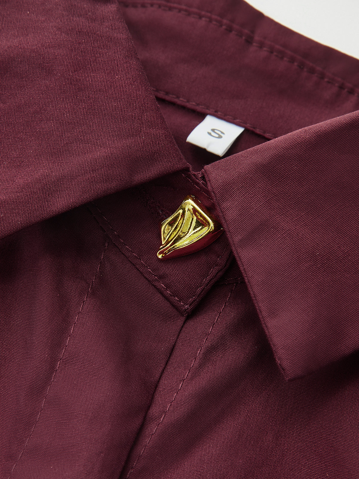 Pleated Peplum Shirt with Collar Detail-Chicvia