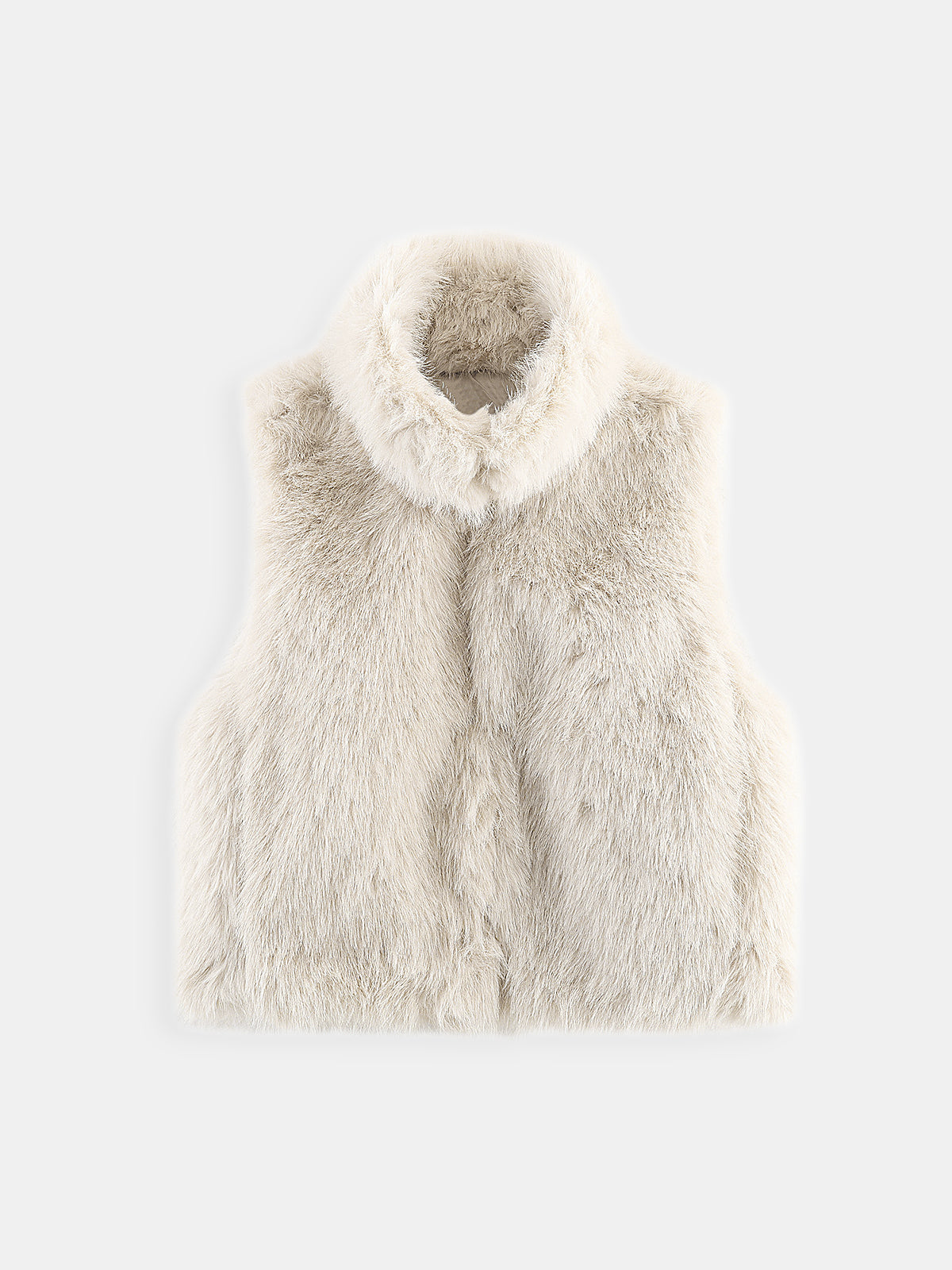 Faux Fur Turtleneck Vest-Chicvia