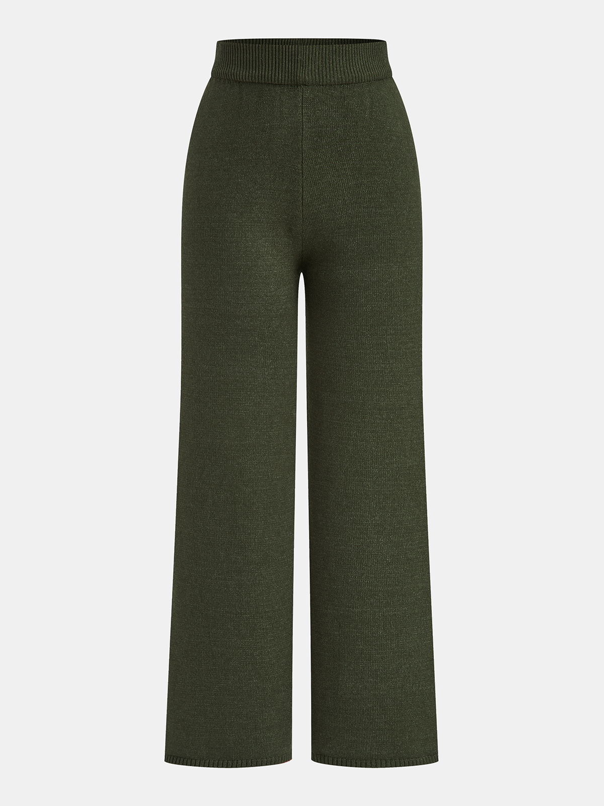 Cable Knit Sweater & Wide-Leg Pant Set-Chicvia