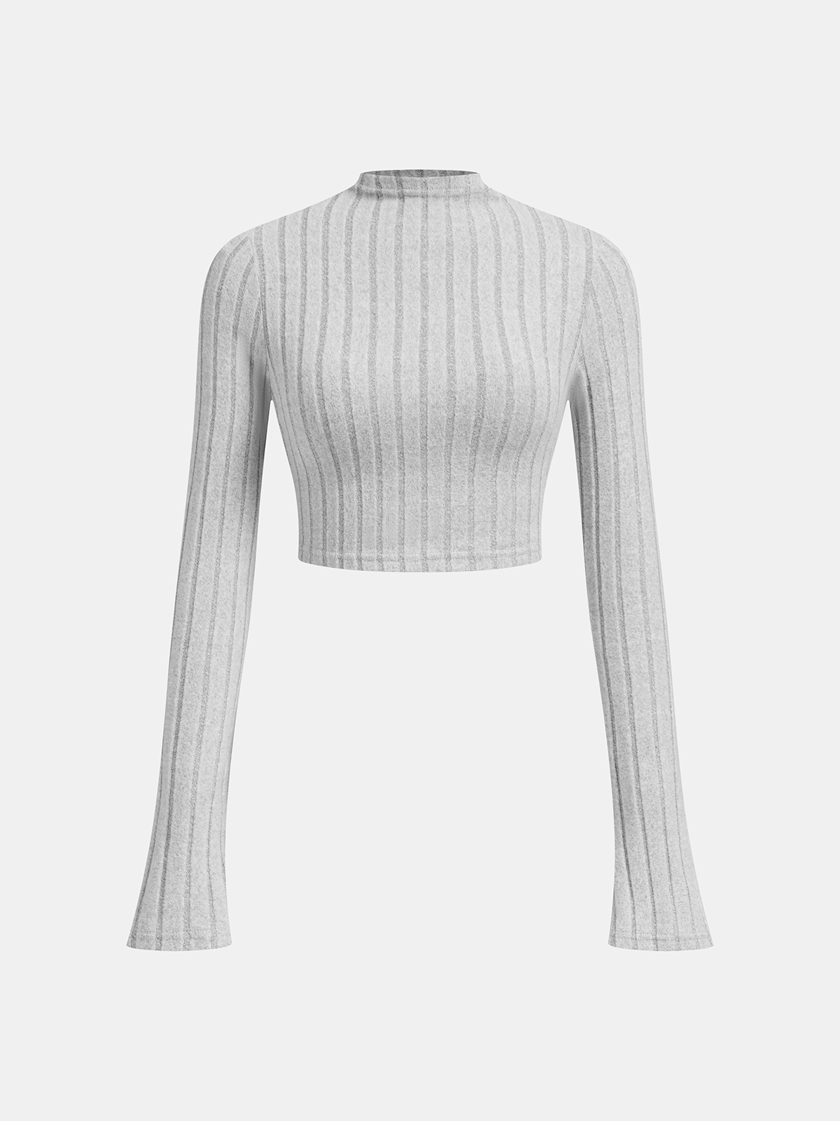 Ribbed Striped Knit Top & Skirt Set-Chicvia