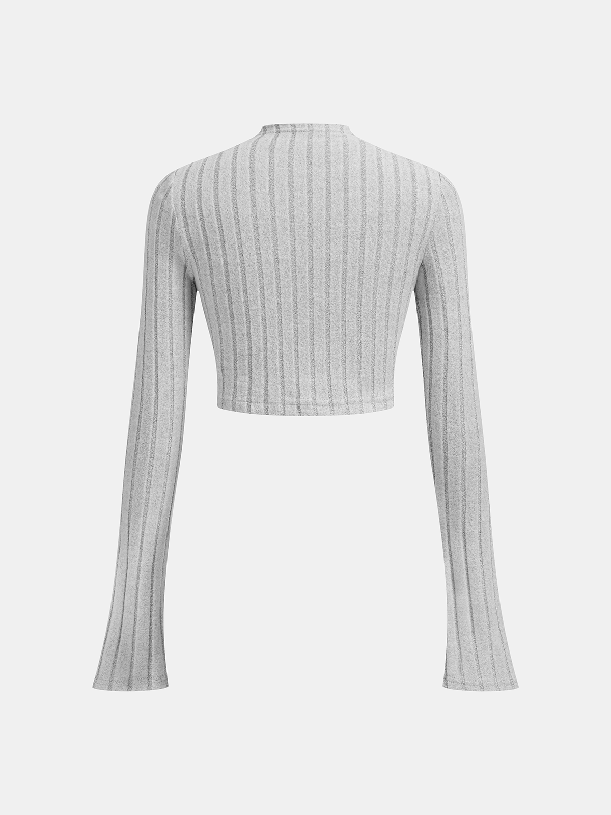 Ribbed Striped Knit Top & Skirt Set-Chicvia