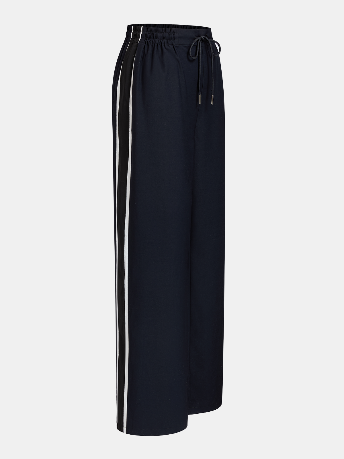 Drawstring Waist Wide Leg Pants-Chicvia