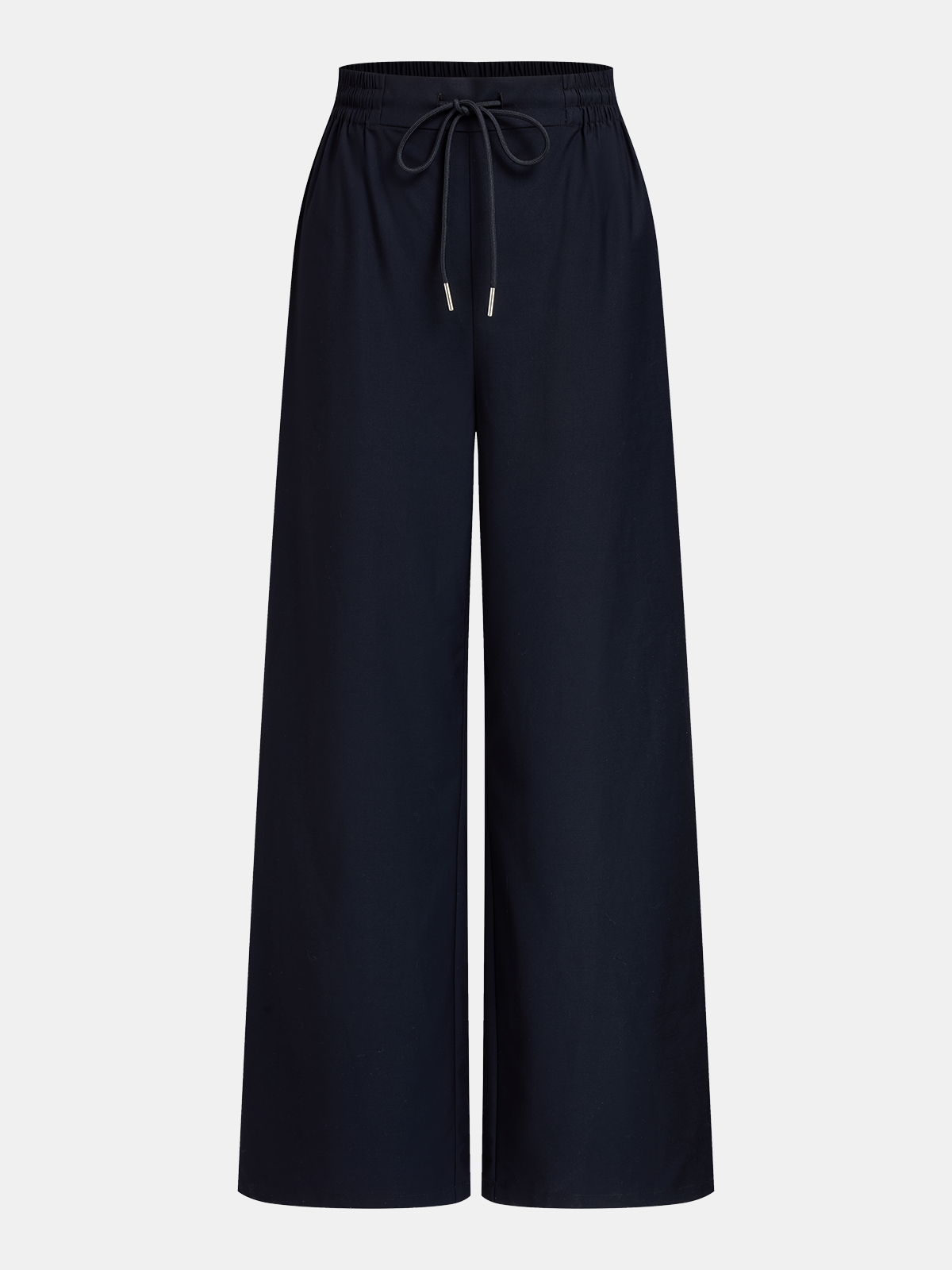 Drawstring Waist Wide Leg Pants-Chicvia