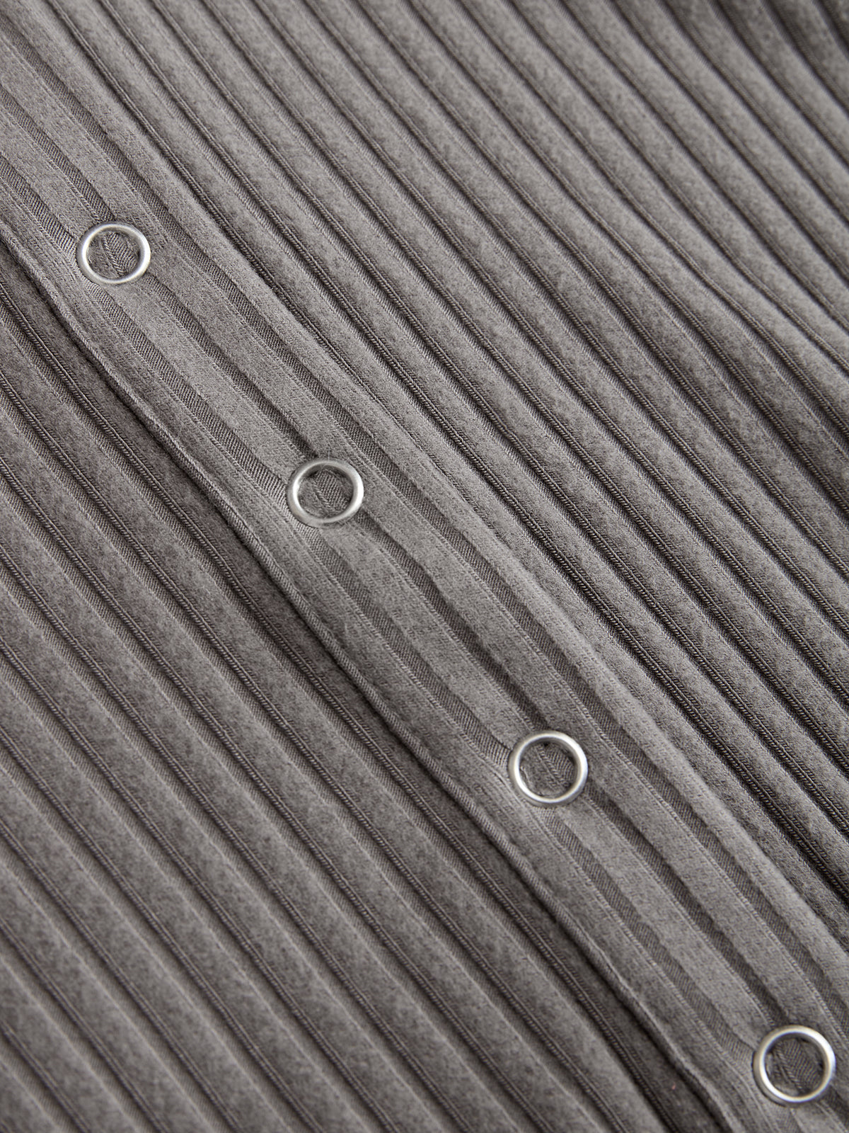 Crew Neck Button-Front Knit Top-Chicvia