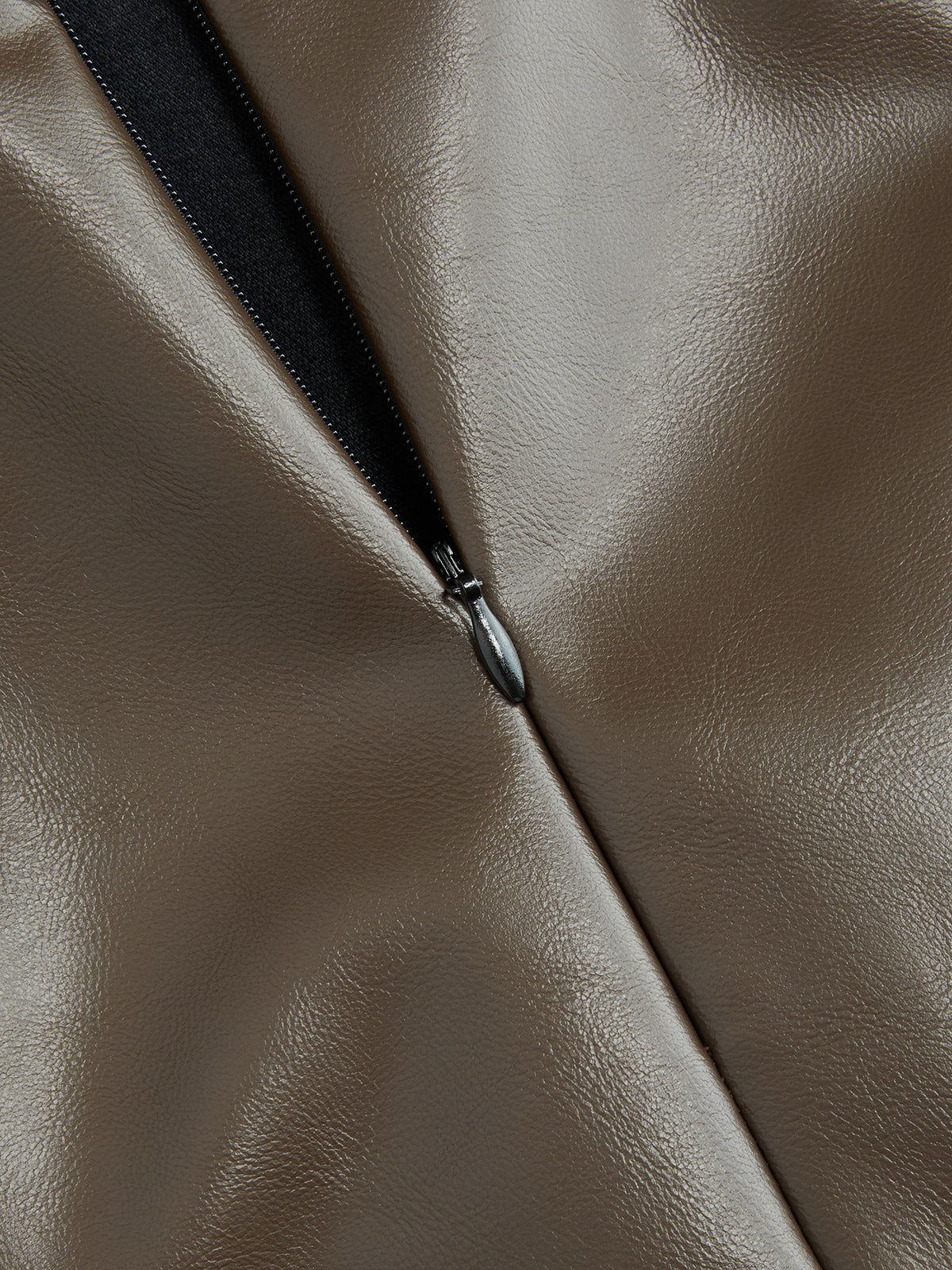 Faux Leather Paneled Knit Asymmetrical Dress-Chicvia