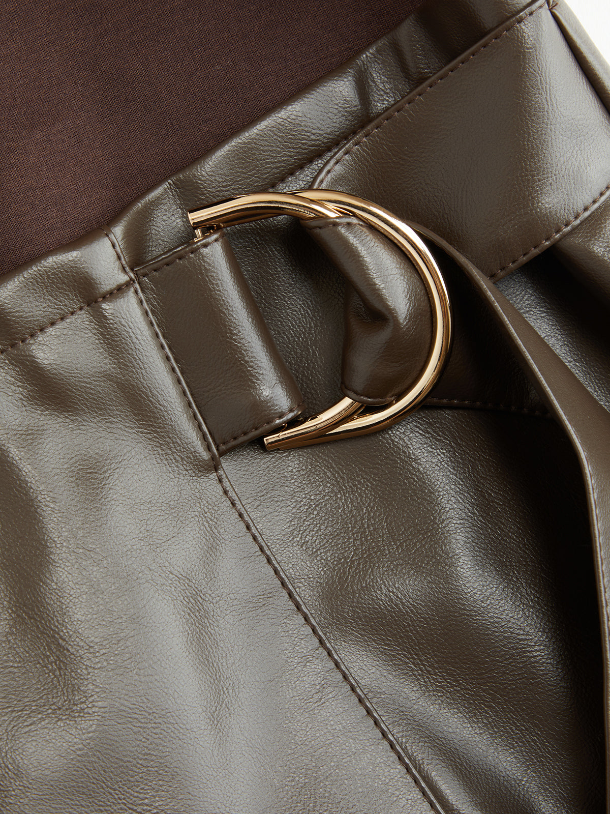 Faux Leather Paneled Knit Asymmetrical Dress-Chicvia