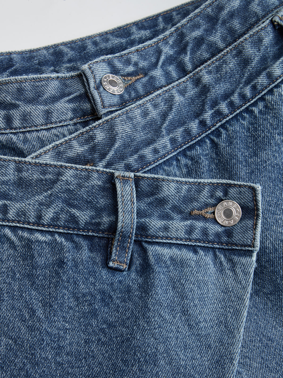 Cross-Front Wide-Leg Jeans-Chicvia