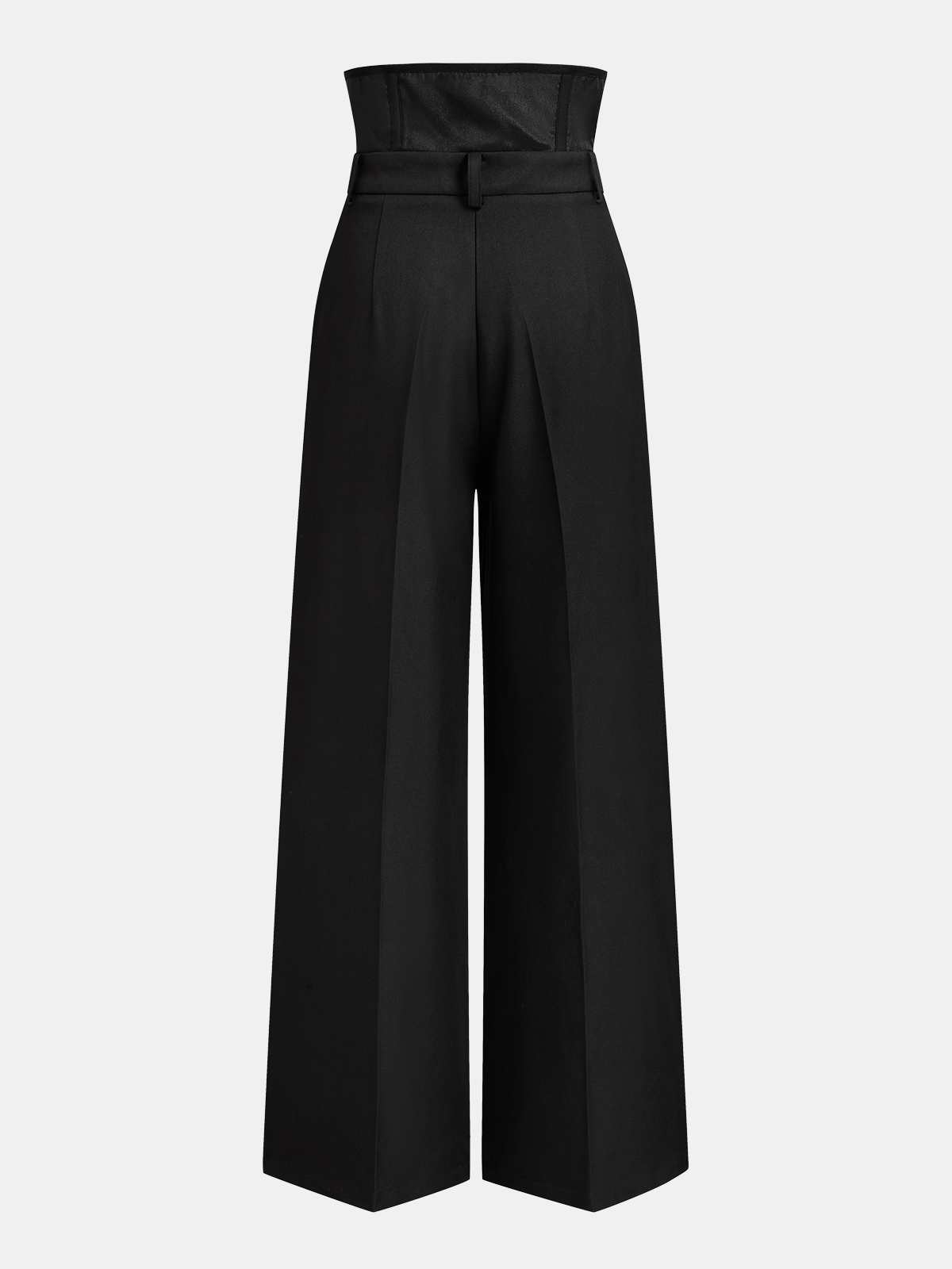 Corset Waist Pleated Wide Leg Pants-Chicvia