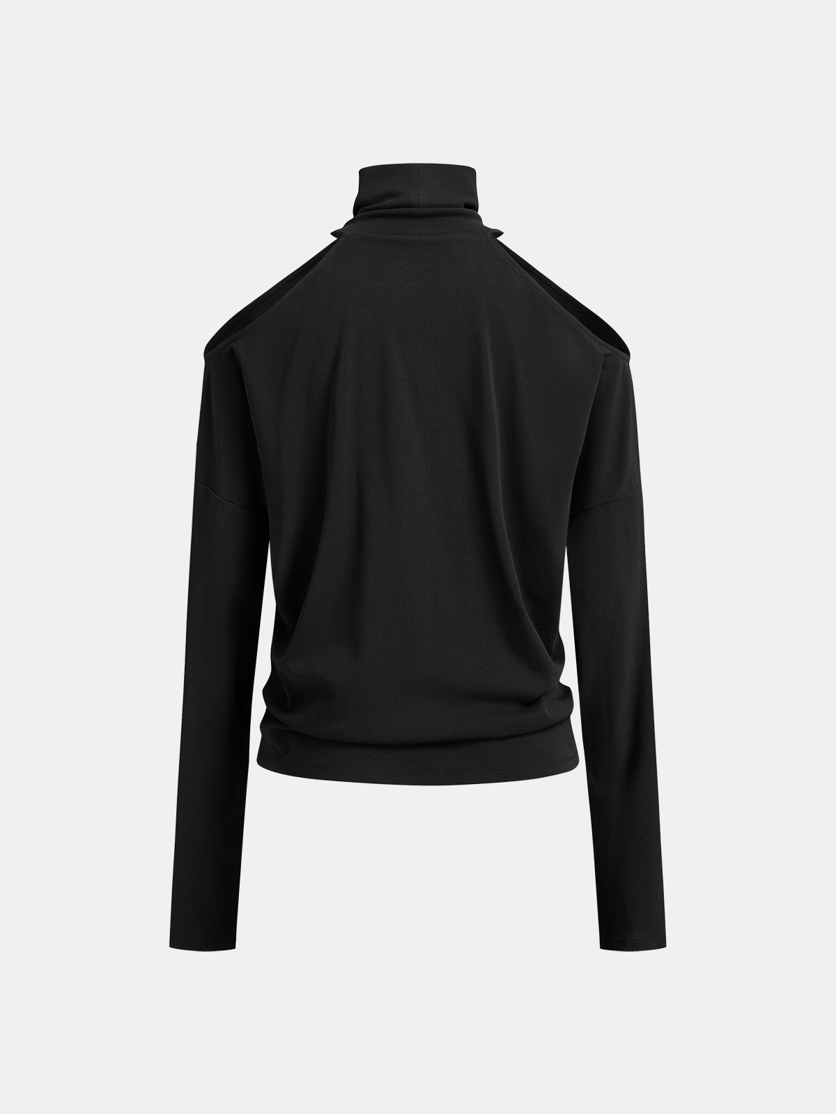 Ribbed Turtleneck Long-Sleeve Top-Chicvia