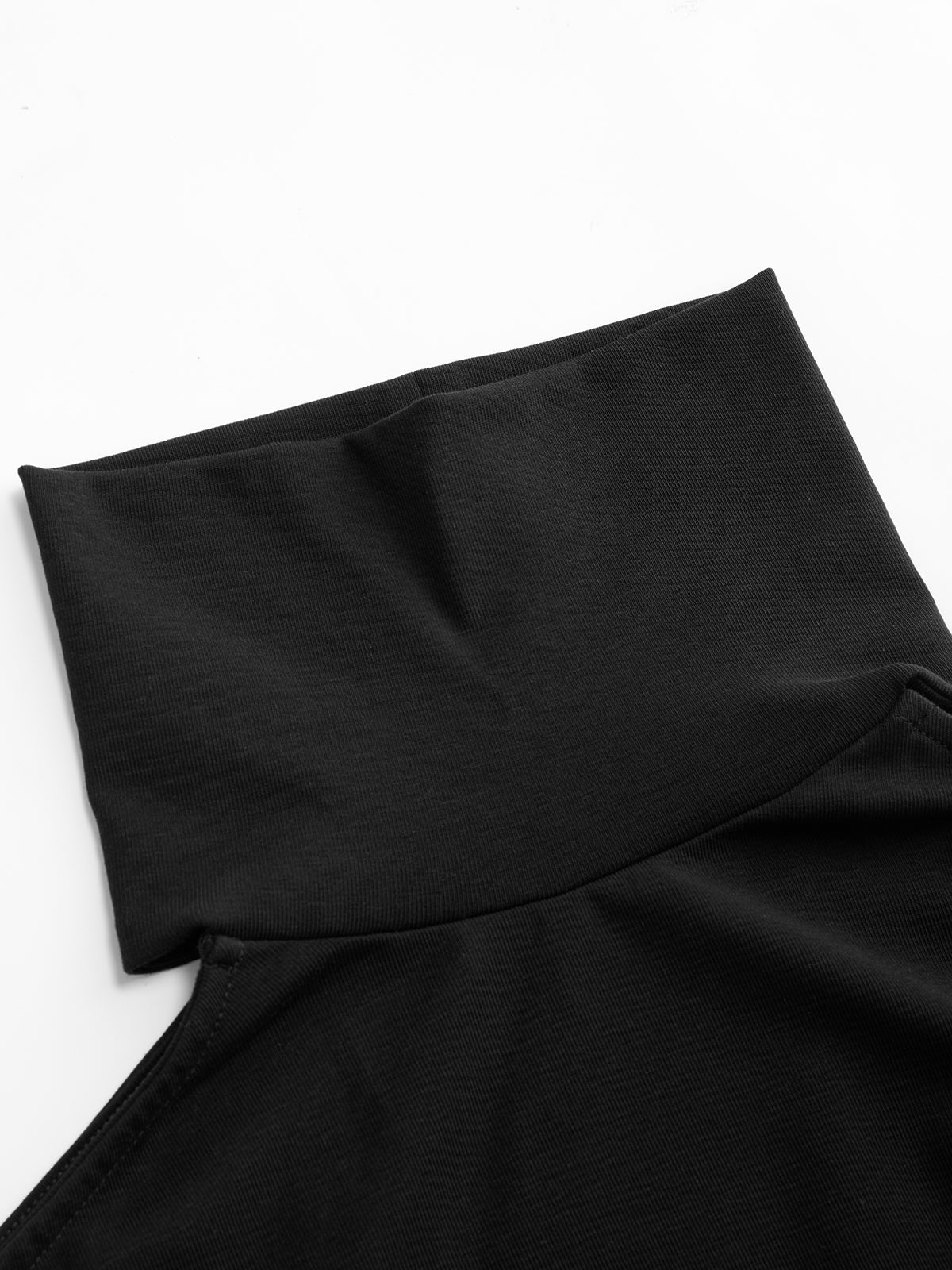 Ribbed Turtleneck Long-Sleeve Top-Chicvia