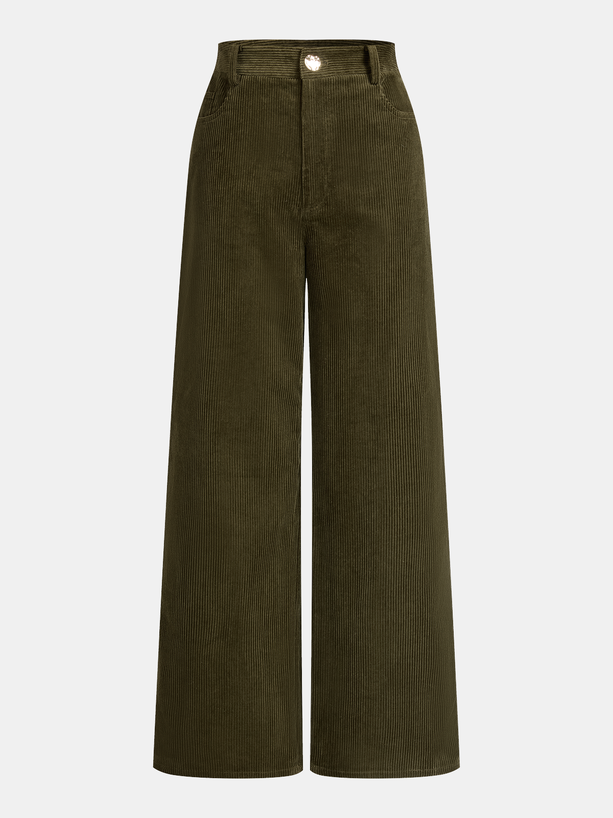 Cotton Corduroy Wide-Leg Pants-Chicvia