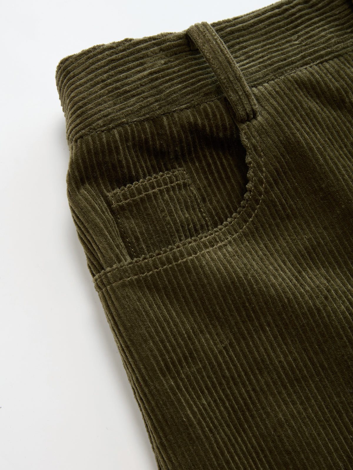 Cotton Corduroy Wide-Leg Pants-Chicvia