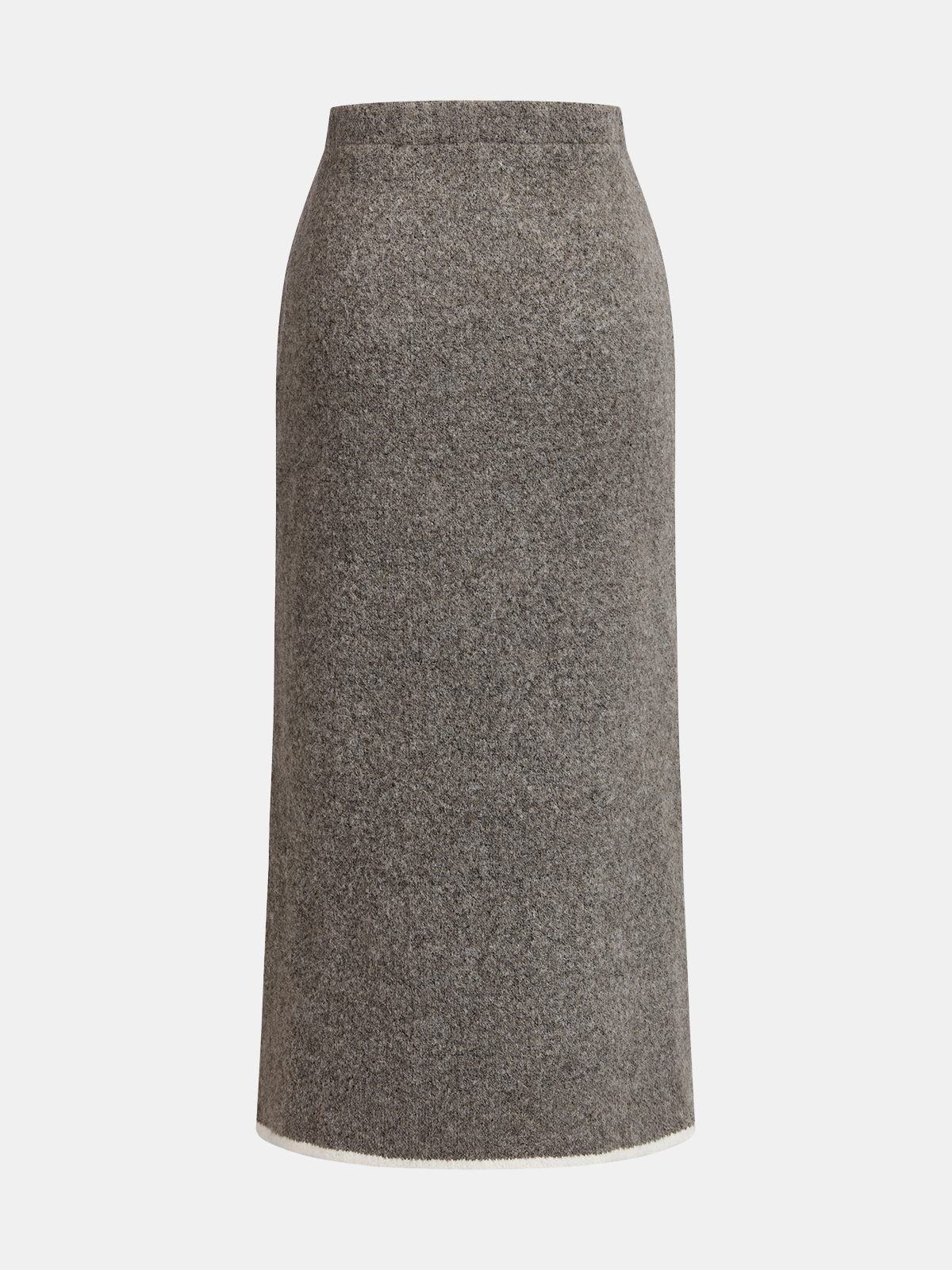 Contrast Trim Midi Knit Skirt-Chicvia