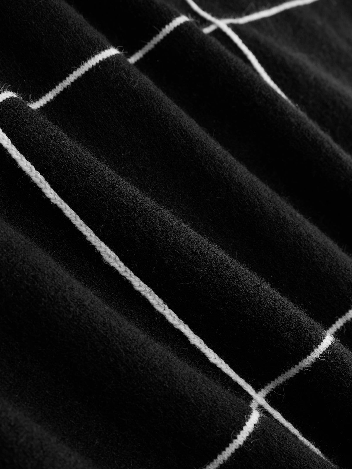 Checkered V-Neck Button-Front Knit Vest-Chicvia