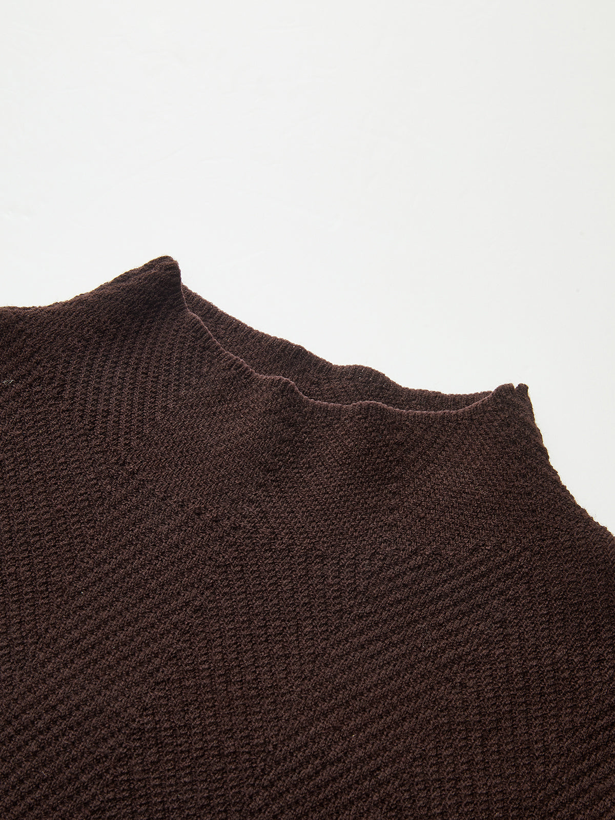 Herringbone Mock Neck Knit Top-Chicvia