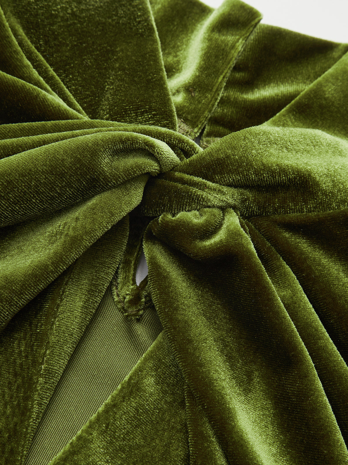 Mock-Neck Velvet Ruched Cutout Shirt-Chicvia