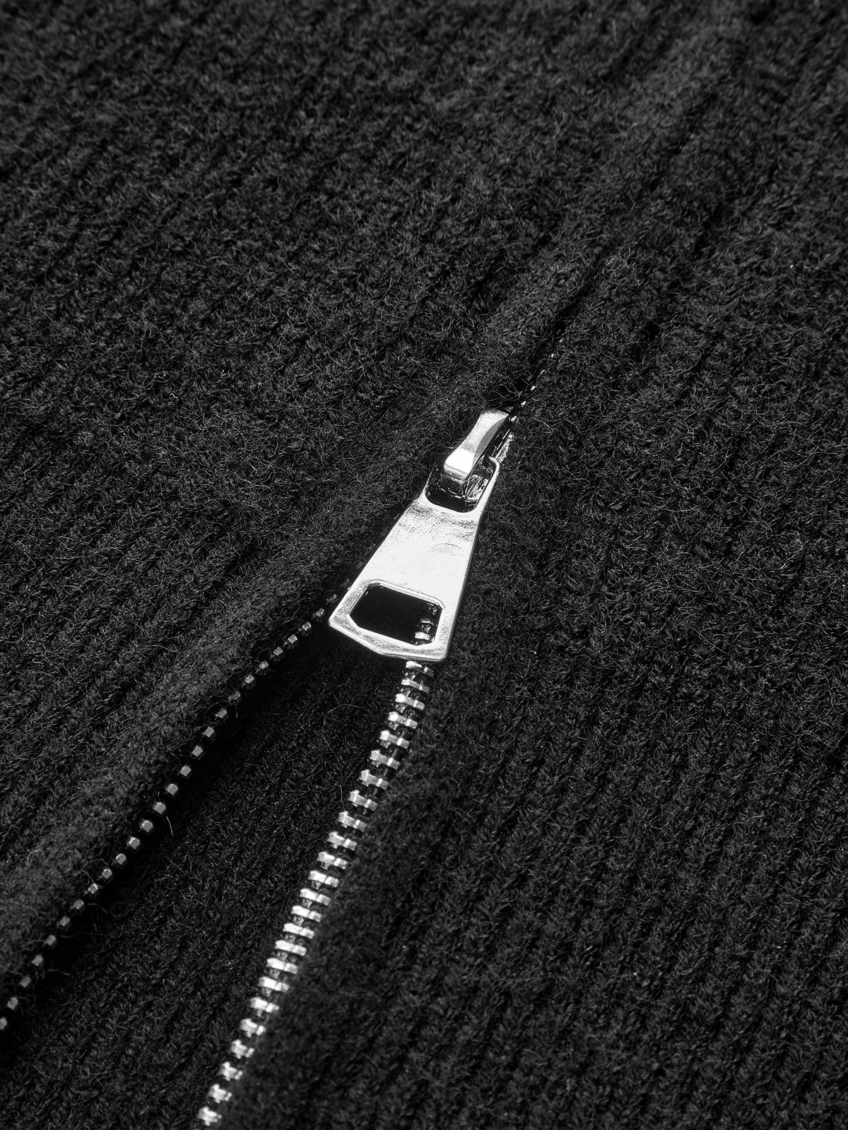 Double-Zip Ribbed Cap Sleeve Vest-Chicvia