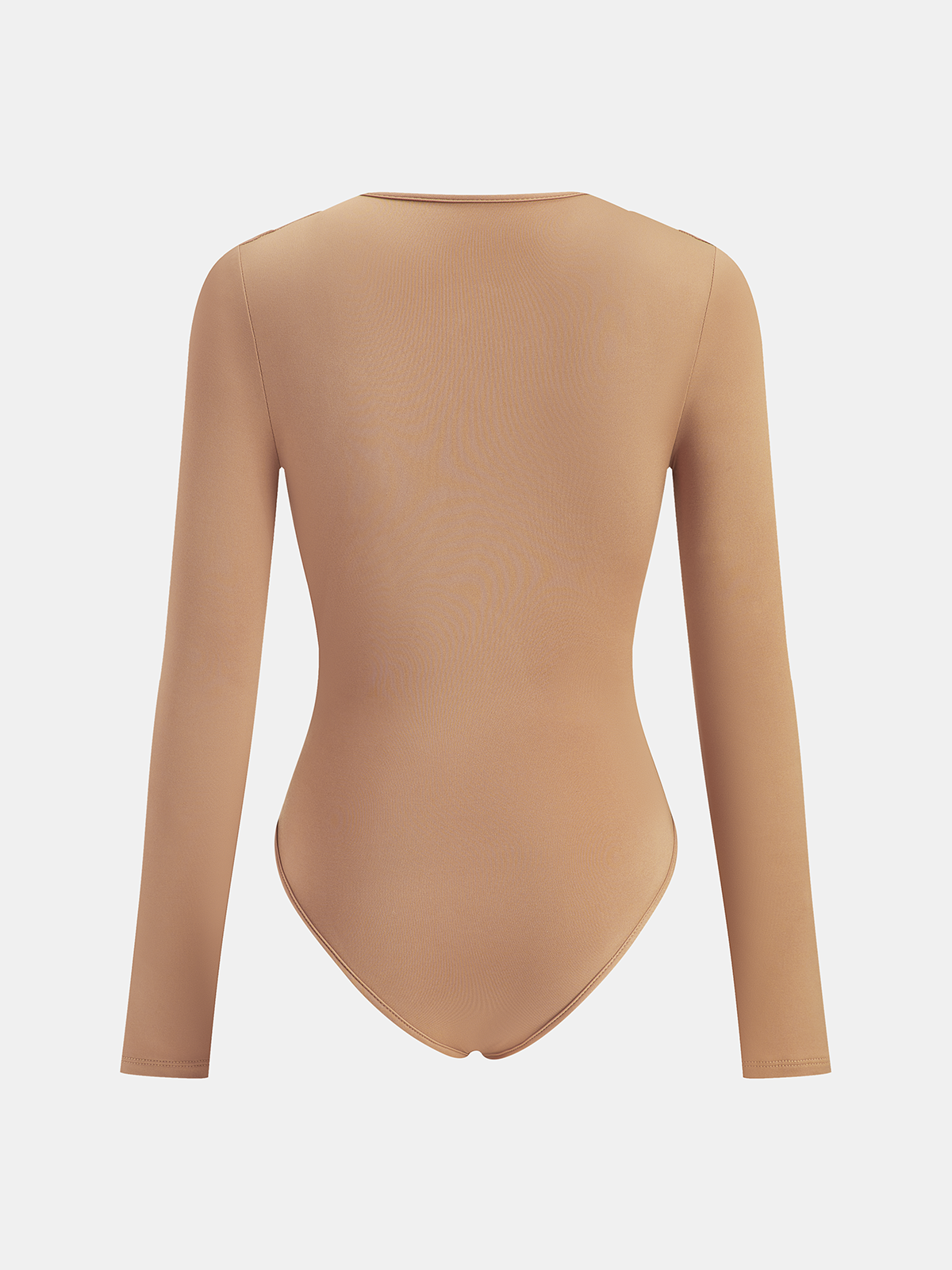 Deep V-Neck Buckle Detail Long Sleeve Bodysuit-Chicvia