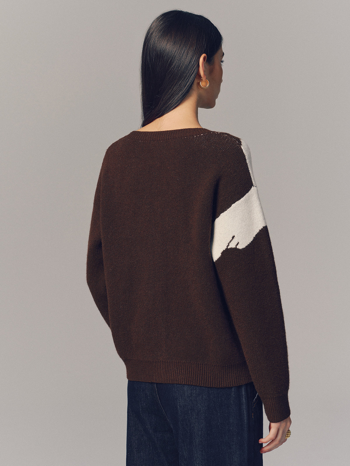 Contrast Floral Button-Front Cardigan-Chicvia