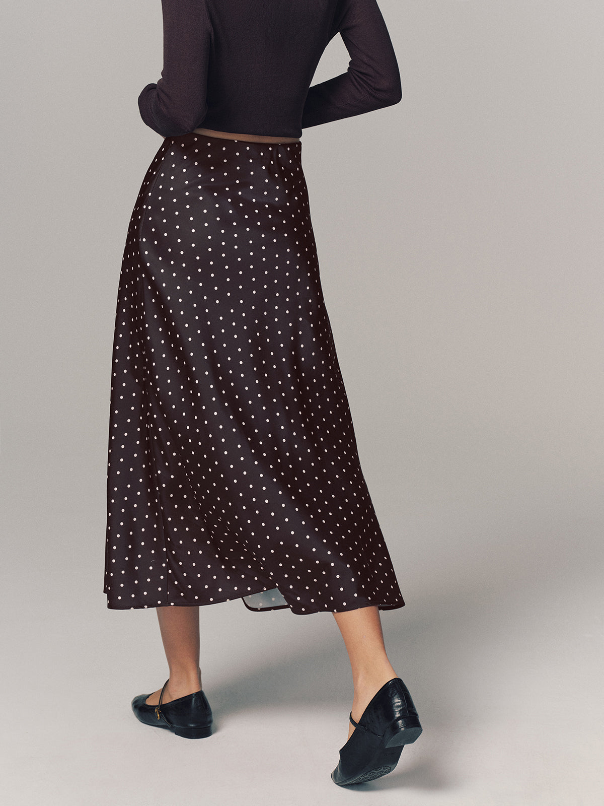 Polka Dot Maxi Skirt-Chicvia