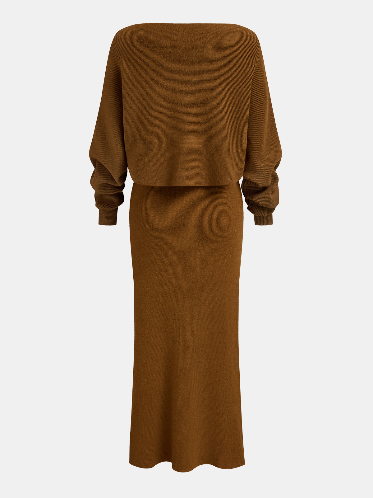 Knit Top & Cami Maxi Dress Two-Piece Set-Chicvia