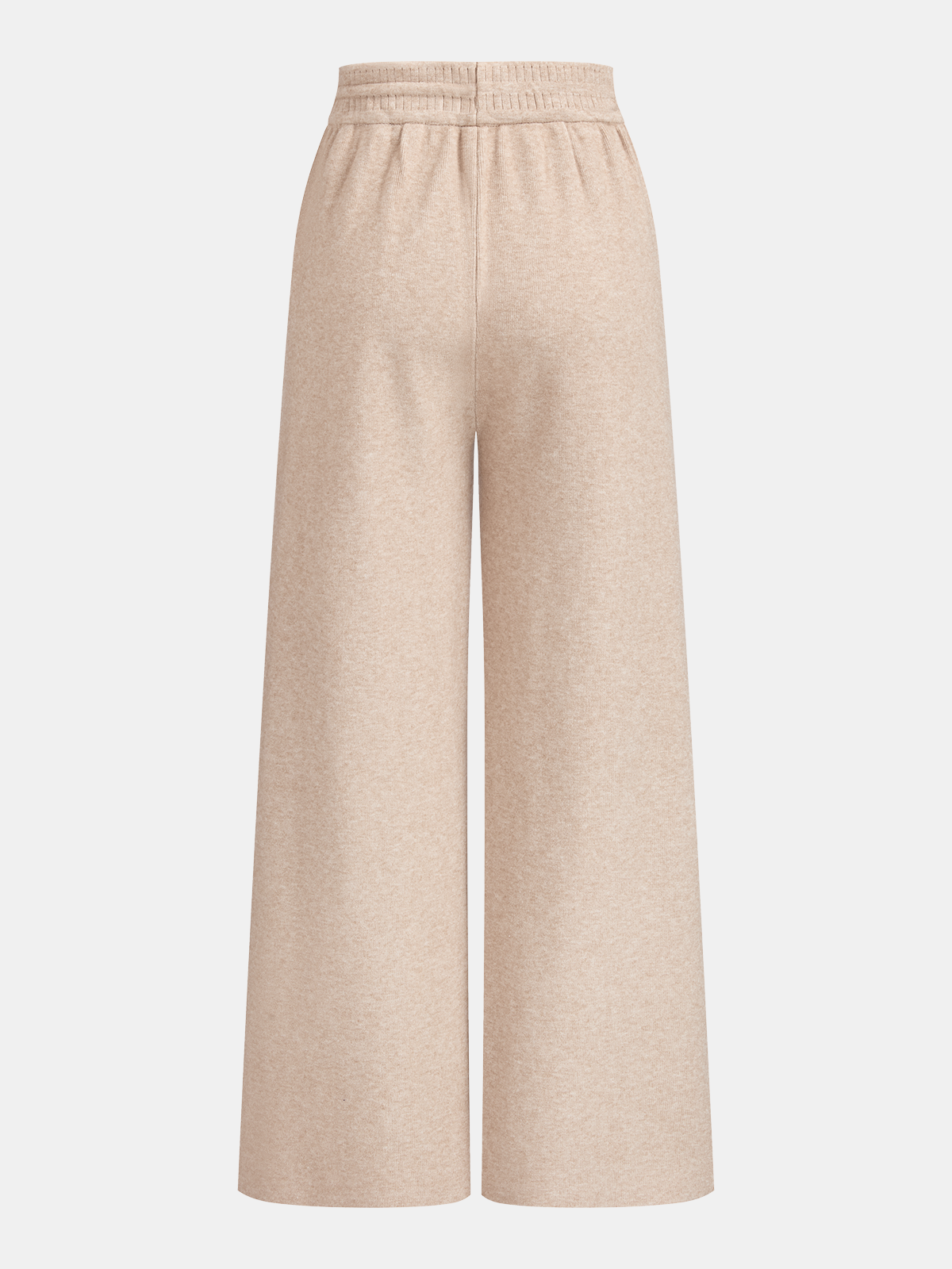 Drawstring Wide-Leg Knit Pants-Chicvia