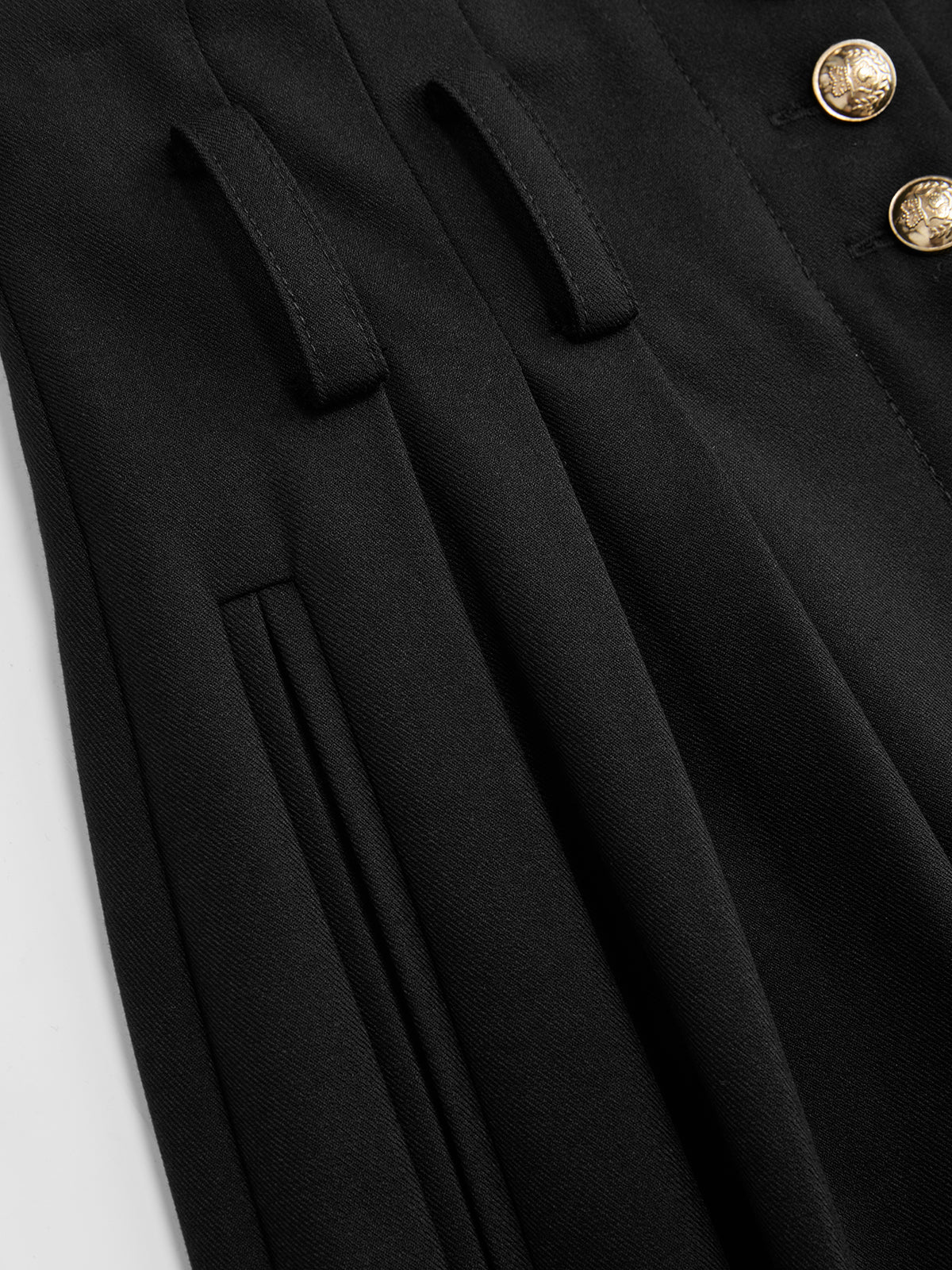 High-Waisted Pleated Metal Button Harem Pants-Chicvia