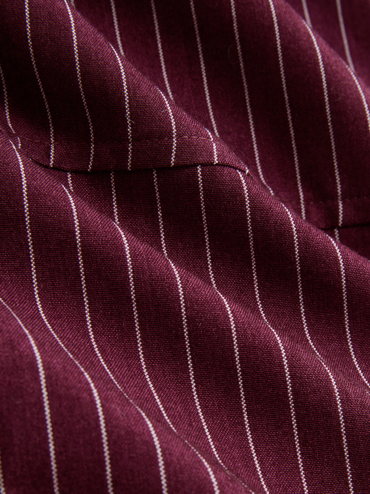 Pinstripe Ruched Collared Blouse-Chicvia